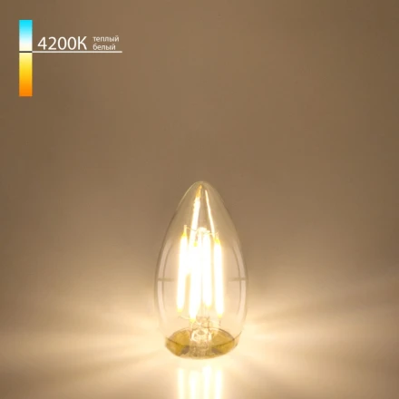 Светодиодная лампа Свеча CD F 7W 4200K E27 (C35 прозрачный) Elektrostandard