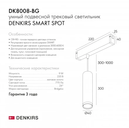 Светильник на шине Denkirs DK8008-BG