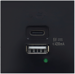 USB зарядное устройство, 4.2A , Type A + C, 2 мод., черн. (45х45мм) Donolux DUSB4200ANCF