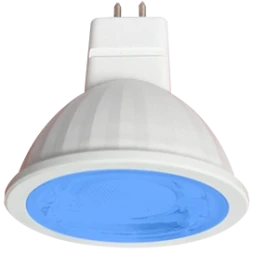 Ecola MR16 LED color 9,0W 220V GU5.3 Blue Синий (насыщенный цвет) прозрачное стекло (композит) 47х50 (M2CB90ELY)
