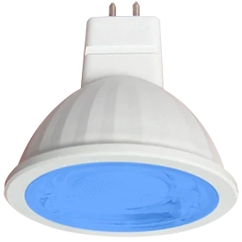 Ecola MR16 LED color 9,0W 220V GU5.3 Blue Синий (насыщенный цвет) прозрачное стекло (композит) 47х50 (M2CB90ELY)