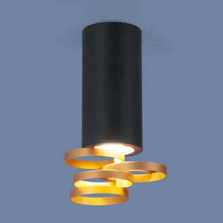 Накладной светильник DLN102 GU10 черный/золото Elektrostandard