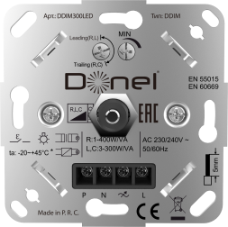 Светорегулятор поворотный, LED, 300 Вт., с доп. входом, серия DDIM Donolux DDIM300LED