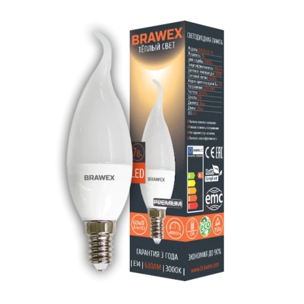 Светодиодная лампа в форме свечи BRAWEX С-05 0707Q-B35-7L