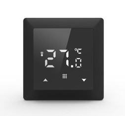 Термостат с датчиком пола, программируемый с Wi-Fi , 16 A, 55*55 мм. черное стекло Donolux DTEF16B-WiFi