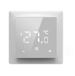 Термостат с датчиком пола, программируемый с Wi-Fi , 16 A, 55*55 мм., белое стекло Donolux DTEF16W-WiFi