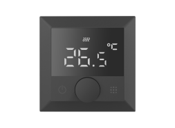 Термостат с датчиком пола, программируемый с Wi-Fi , 16 A, 55*55 мм.черный, ручка настройки Donolux DTEF16BA-WiFi