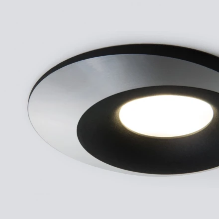 Встраиваемый светильник 124 MR16 черный/серебро Elektrostandard