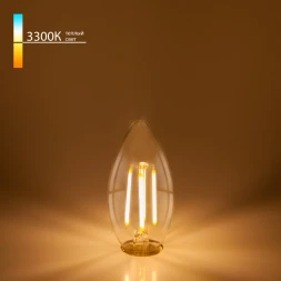 Светодиодная лампа Свеча 7W 3300K E14 (C35 прозрачный) (BLE1411) Elektrostandard